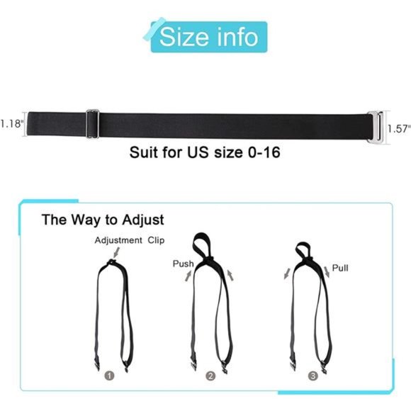 JASGOOD No Show Stretch Belt Invisible Elastic Web Strap Belt with Flat Buckle main image 2